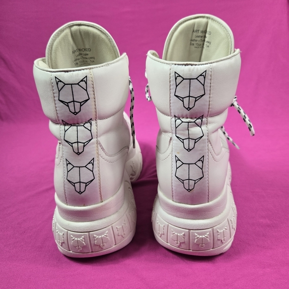 Naked Wolfe Art Wicked Leather Platform Boots Retro  Chunky Heel Women's Sz 10 - Picture 6 of 16